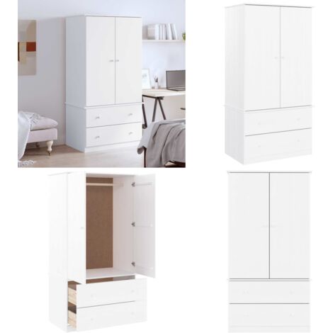 Armario ALTA madera maciza de pino blanco 90x55x170 cm - Armario de pino - Armario de almacenamiento