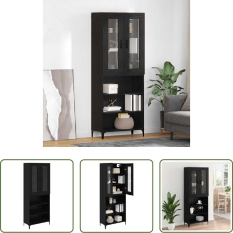 Armario alto -  Alacena Roble Negro 69,5 x 34 x 180 cm Madera contrachapada