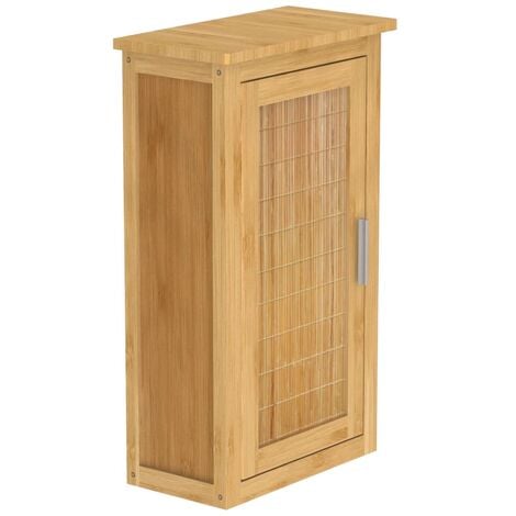 Armario alto con puerta de bambú 40x20x70 cm EISL - Marrón