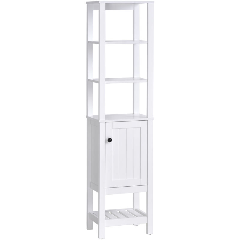 

Armario Alto de Baño Mueble Columna Moderno con 3 Estantes Abiertos 1 Puerta y Repisa de Almacenaje para Cocina Dormitorio 40x30x164 cm Blanco