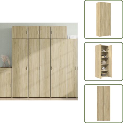 Armario alto - vidaXL Aparador alto madera de ingeniería roble Sonoma 70x42,5x185 cm - Aparador roble Sonoma