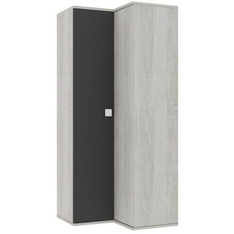 Armario angular 98x96x223h blanco desgastado antracita