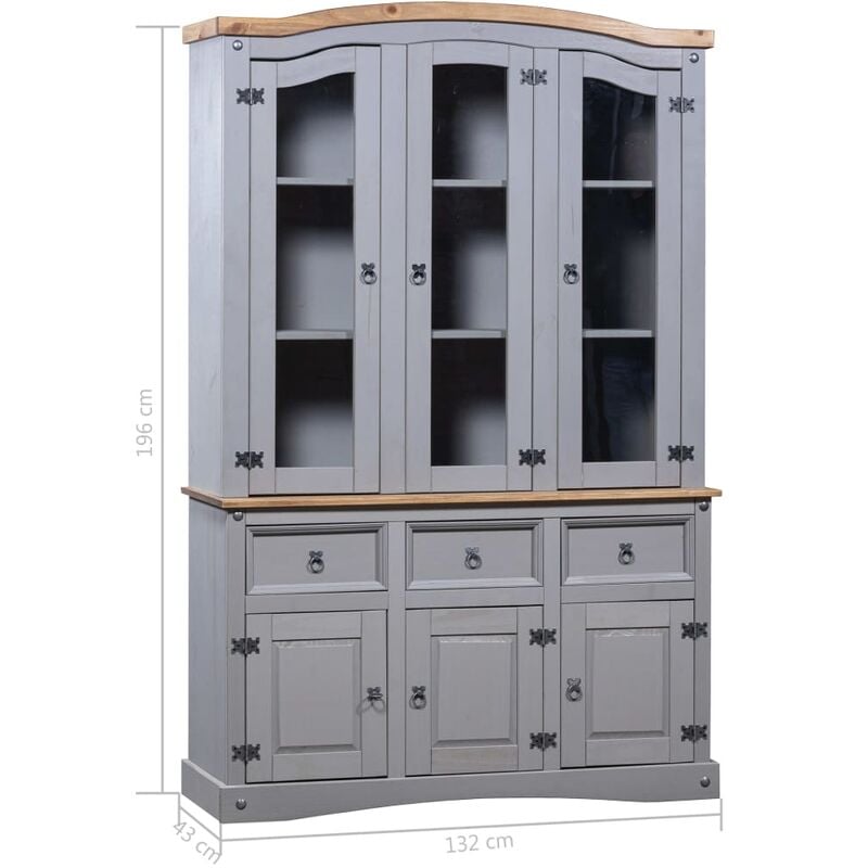 

Armario aparador madera pino mexicano Corona Range gris