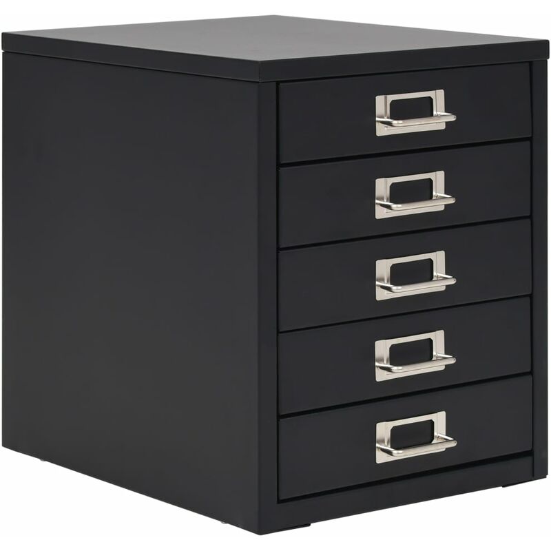 

Armario archivador con 5 cajones metal negro 28x35x35 cm