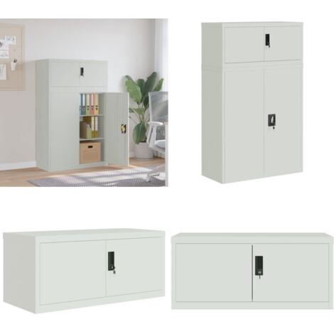 Armario archivador de acero gris claro 90x40x145 cm - Armario de acero - Estantes ajustables