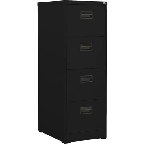 Armario archivador de acero negro 46x62x133 cm