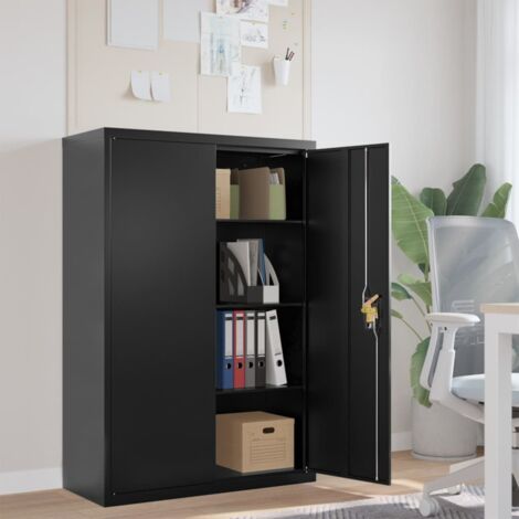 Armario archivador de acero negro 90x40x140 cm vidaXL