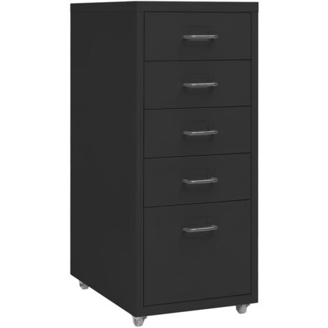 Armario archivador móvil metal negro 28x41x69 cm vidaXL