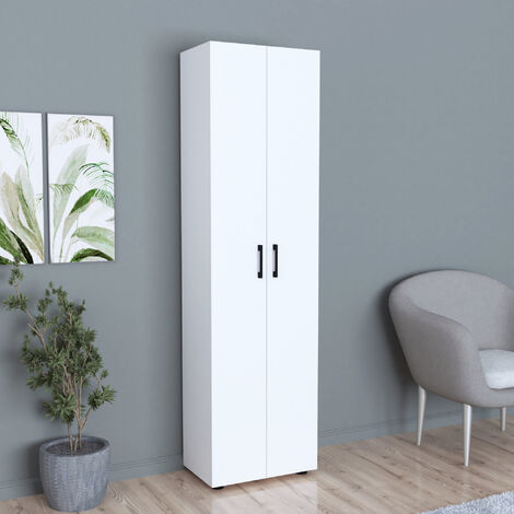 Mueble almacenaje Aglomerado blanco brillo 60x29,5x90 cm