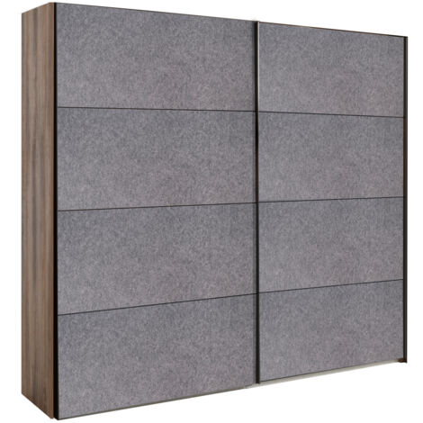 Armario Audace 2 puertas correderas Nogal/gris - 223x250x67 cm
