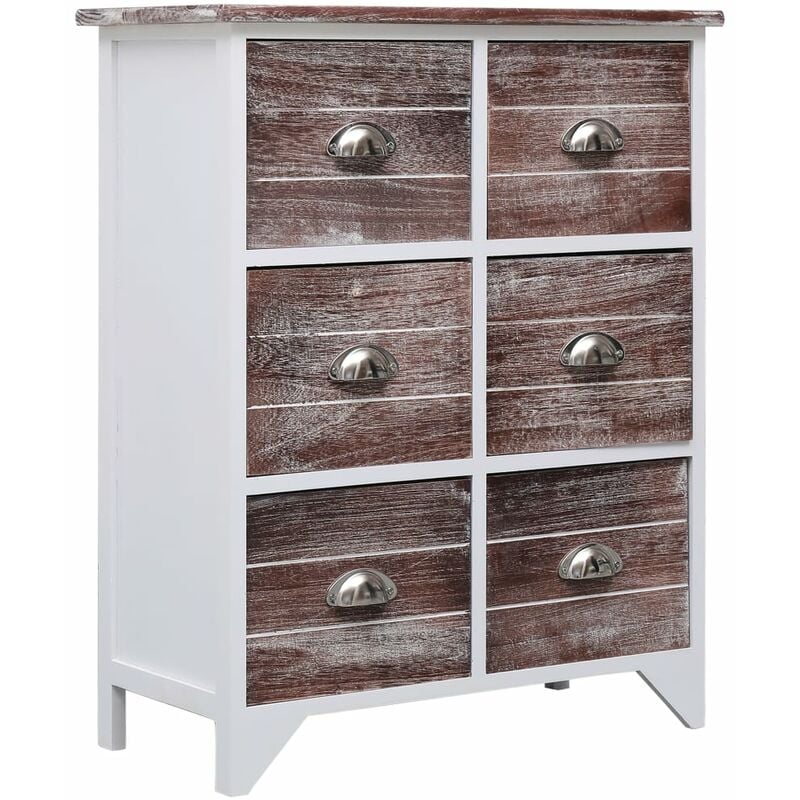 

Armario auxiliar 6 cajones madera Paulownia marrón 60x30x75 cm
