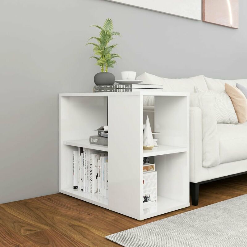 

Armario auxiliar de aglomerado blanco brillante 60x30x50 cm