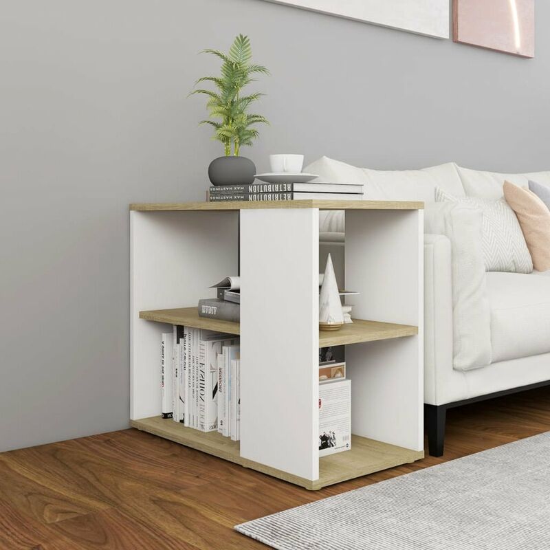 

Armario auxiliar de aglomerado blanco roble Sonoma 60x30x50 cm