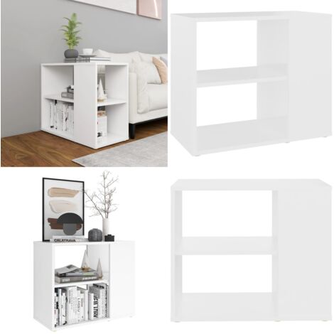 Armario auxiliar de madera contrachapada blanco 60x30x50 cm - Mueble lateral - Estantes