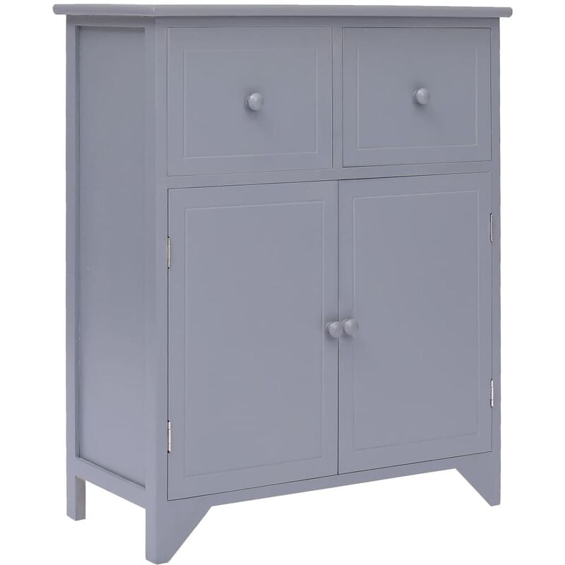 

Armario auxiliar de madera de Paulownia gris 60x30x75 cm