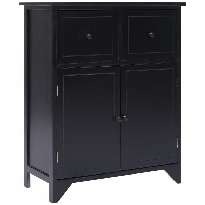 

Armario auxiliar de madera de Paulownia negro 60x30x75 cm