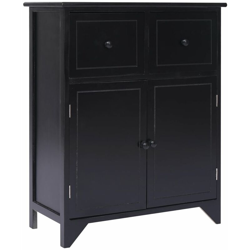

Armario auxiliar de madera de Paulownia negro 60x30x75 cm