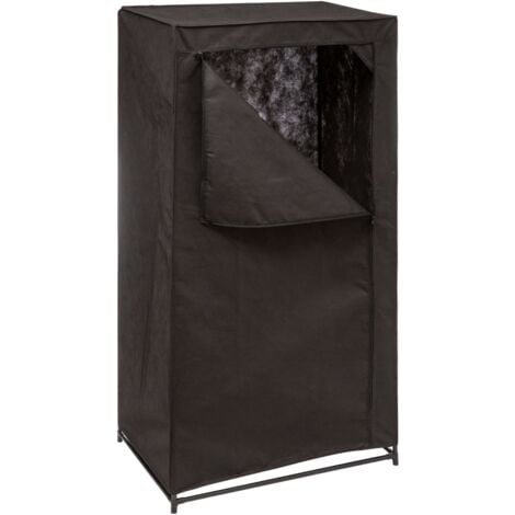 Armario Auxiliar De Tela Con Barra Colgadora Color Negro 149x70 Cm
