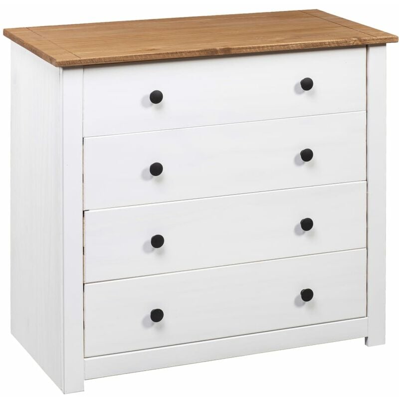 

Happyshopping - Armario auxiliar estilo Panama madera pino blanco 80x40x73 cm