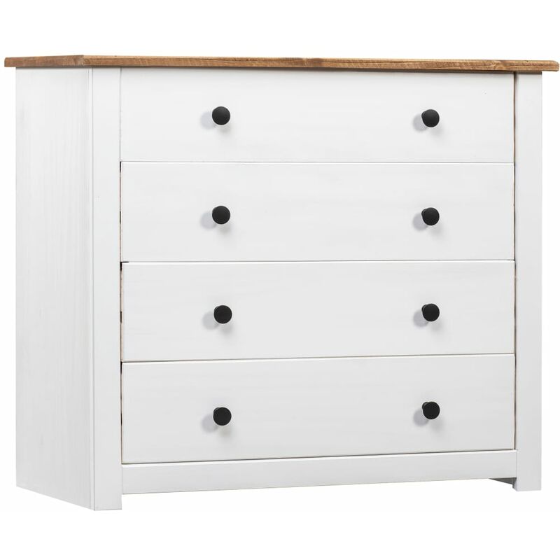

Armario auxiliar estilo Panamá madera pino blanco 80x40x73 cm