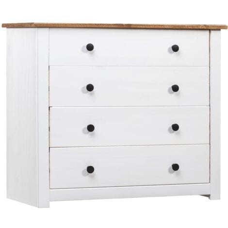 Armario auxiliar estilo Panamá madera pino blanco 80x40x73 cm vidaXL