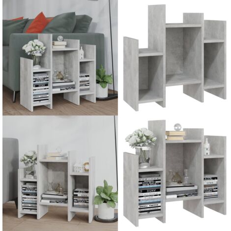 Armario auxiliar madera contrachapada gris hormigón 60x26x60 cm - Mueble lateral - Estantes