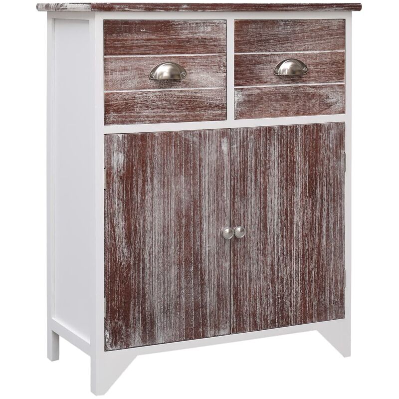 

Armario auxiliar madera de Paulownia marrón y blanco 60x30x75cm