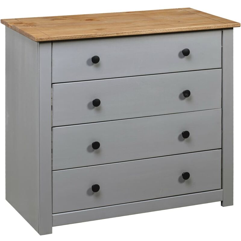 

Happyshopping - Armario auxiliar madera de pino Panama Range gris 80x40x73 cm