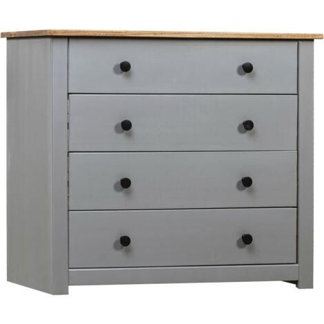 Armario auxiliar madera de pino Panamá Range gris 80x40x73 cm vidaXL