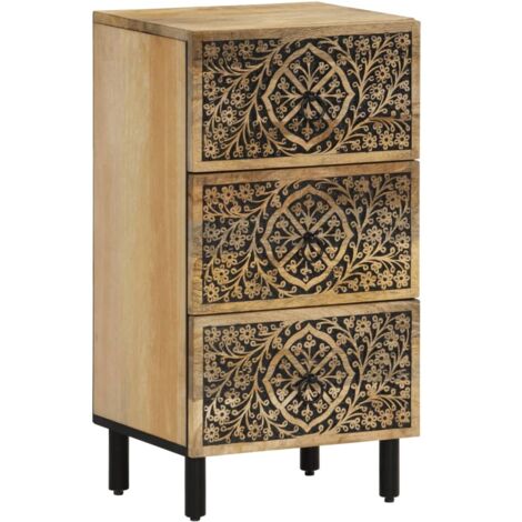 Armario auxiliar madera maciza de mango 40x33x75 cm