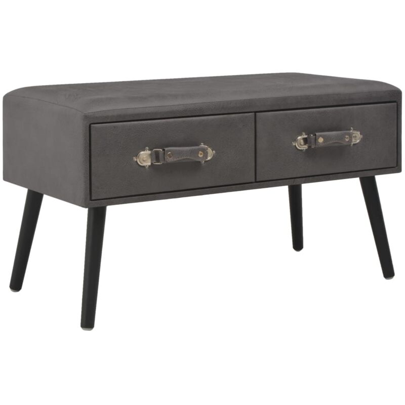 

vidaXL Mesa de Centro de Cuero Sintético 80x40x46 cm Gris - Gris