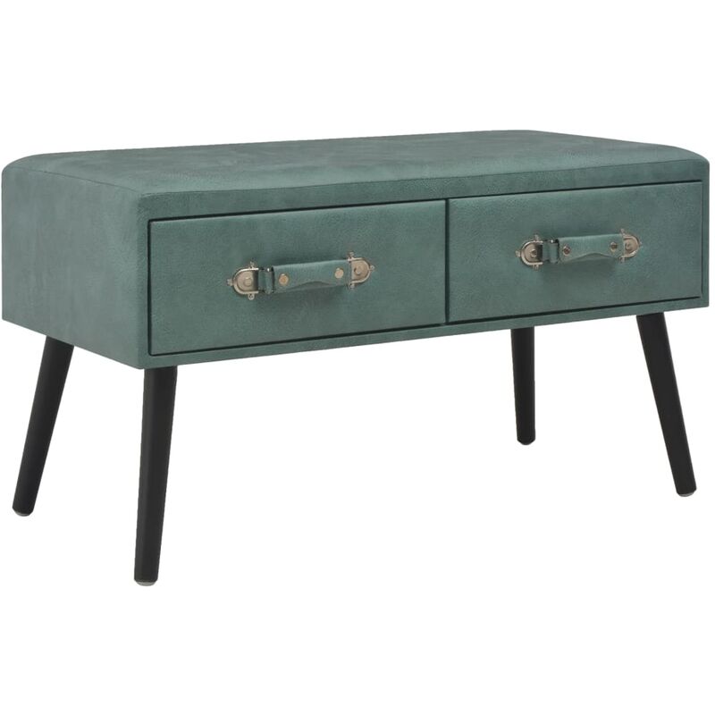 

vidaXL Mesa de Centro de Cuero Sintético 80x40x46 cm Verde - Verde