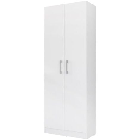 MIROYTENGO Armario Auxiliar Multiusos Alto 2 Puertas Abatibles Color Blanco 61x170 Cm