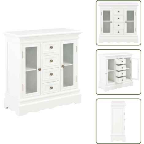 Armario auxiliar - vidaXL Aparador de madera maciza de pino blanco 70x28x70 cm - Mueble de madera