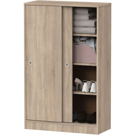 Armario Bajo Auxiliar Turín 2 Puertas 3 Estantes Cambrian Multiusos Almacenaje Mueble 120x74x33 cm