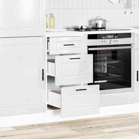 Armario bajo de cocina "Porto" de madera de ingeniería  brillante