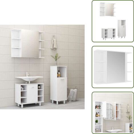 Armario bajo el lavabo - vidaXL Juego de muebles de baño 3 pzas madera de ingeniería blanco - Muebles de baño blancos