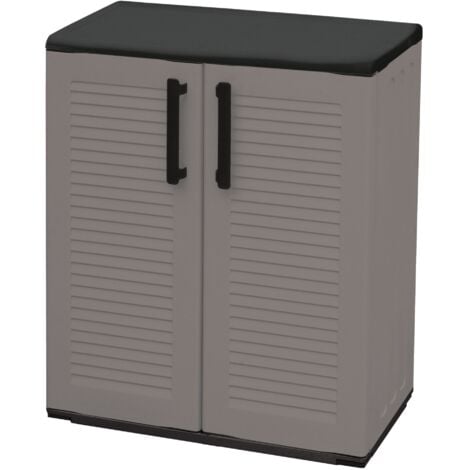 ARTPLAST Armario bajo línea easy para zapatos de polipropileno gris oscuro, 68 x 37 x 84 cm