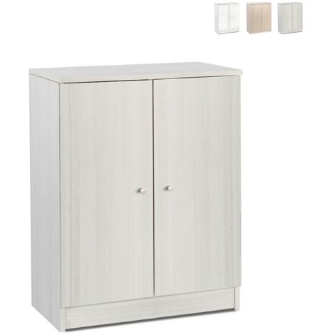 Armario bajo multiusos con dos puertas Eucalipto 62x34x h80 cm