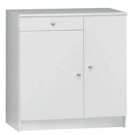Armario bajo multiusos dos puertas un cajón Blanco 77x34x h80 cm