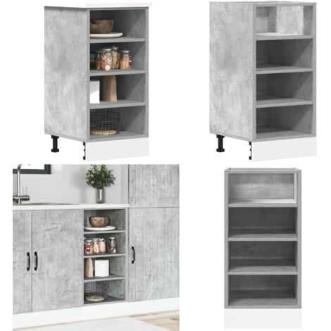 Armario bajo "Riga" Gris Hormigón 40x44,5x81,5 cm Madera de ingeniería - Armario cocina - Almacenamiento cocina