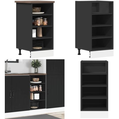 Armario bajo "Riga" negro 40x44,5x81,5 cm Madera de ingeniería - Armario cocina - Almacenamiento cocina