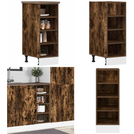 Armario bajo "Riga" roble ahumado 30x44,5x81,5 cm Madera de ingeniería - Armario cocina - Almacenamiento cocina