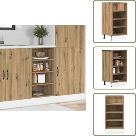 Armario bajo - vidaXL Armario bajo "Riga" Roble Artesano 40x44,5x81,5 cm Madera de ingeniería - Cocina