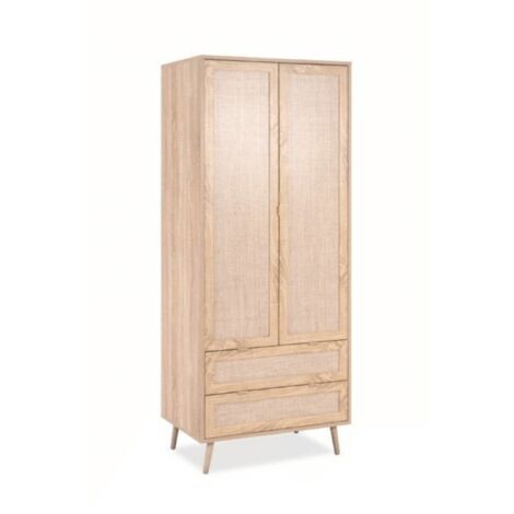 Armario Bali 60A 2 puertas y 2 cajones efecto mimbre