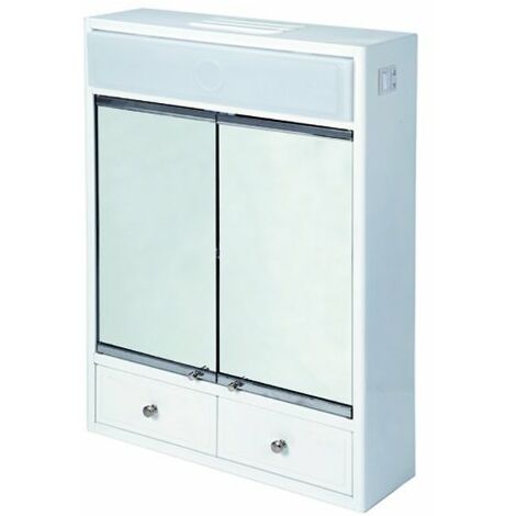 ARMARIO BAÑO ESMALTADO 2 PUERTAS C/CAJON