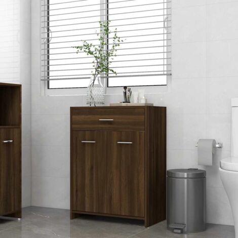 Armario baño madera contrachapada roble marrón 60x33x80 cm vidaXL