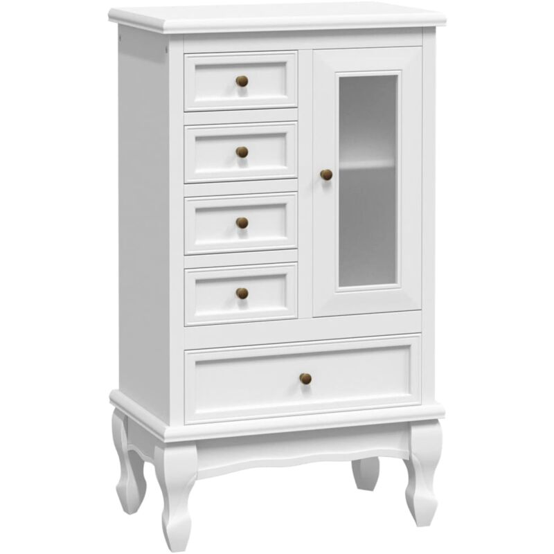 

vidaXL Aparador blanco con 5 cajones y 2 estantes - Blanco