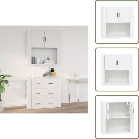 Armario blanco - vidaXL Armario de pared madera contrachapada blanco 80x33x80 cm - Almacenamiento en pared