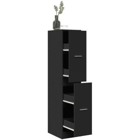Armario botiquín madera de ingeniería negro 30x41x144,5 cm vidaXL